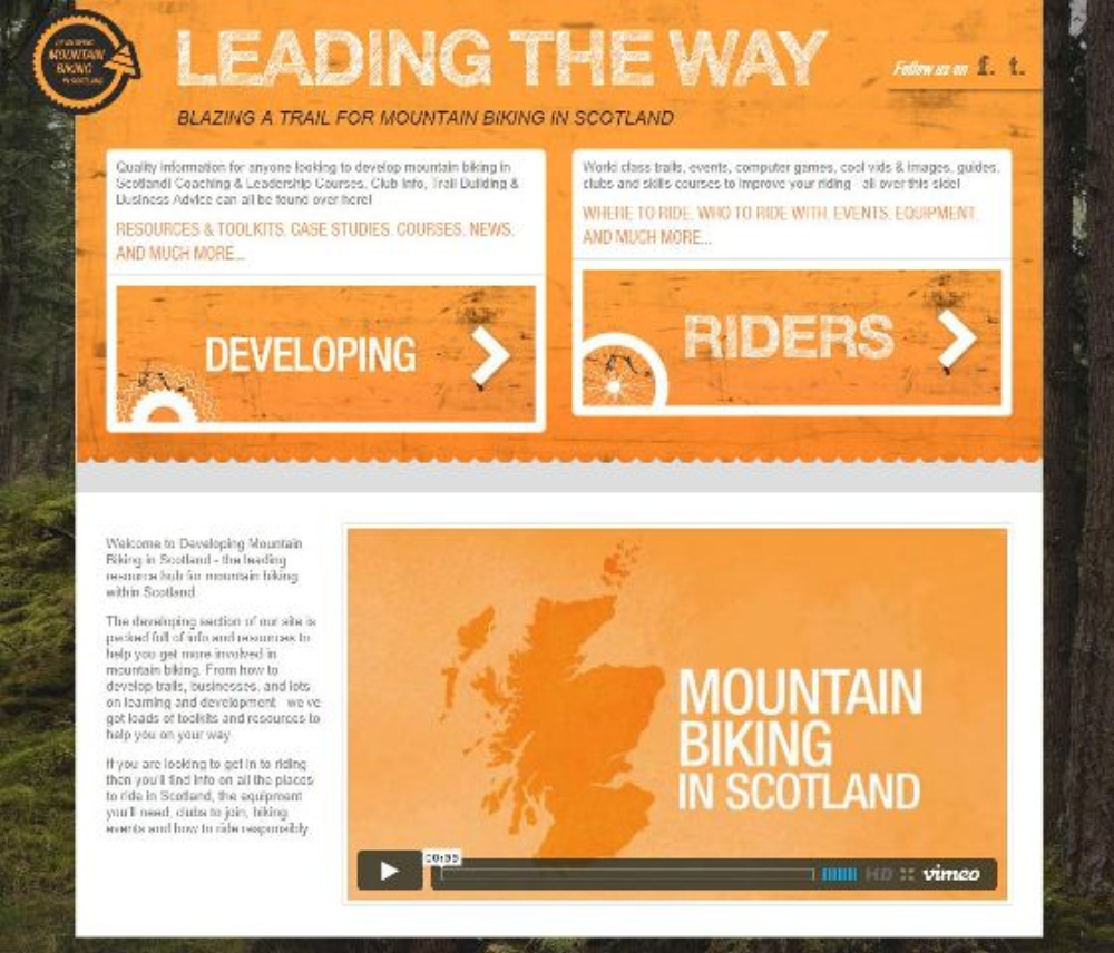 New Developing Mountain Biking in Scotland website.